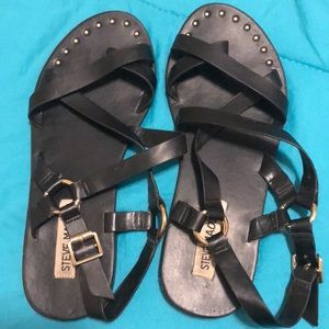 Steve Madden black studded sandals